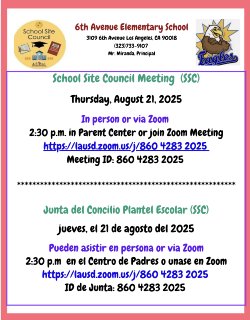 Thursday/jueves, 8/21/25 @2:30 p.m.